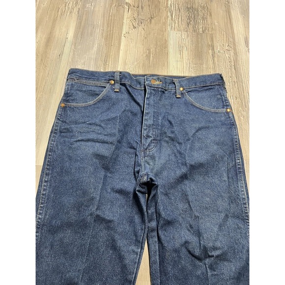 Vintage Wrangler Raw Denim Men's Straight Leg Jeans Made In‎ USA 36x32 - Picture 4 of 10